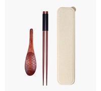 Fiberglass Chopsticks 3 Pieces Portable with Case,Reusable Flatware Set,Wooden Travel Chop Sticks with Handle