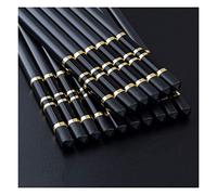 Fiberglass Chopsticks Black Set,10 Pairs Reusable Dishwasher Safe,Japanese Chinese Korean