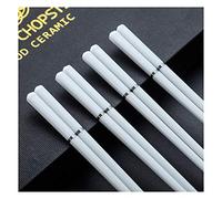 Fiberglass Chopsticks Reusable Ceramic ,Porcelain Enamel Flower Gift Box, Easy to Use and Clean, Chinese Style 10-Pairs