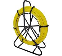 Fiberglass Duct Rodder 6MM 153M Draw Wire with Steel Stand Fish Tape Fiberglass Puller Wire Cable Running with Cage Fishing Tools for Walls and Electrical Conduit, Non-Conductive [6mm*153m]
