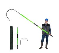 Fiberglass Electrical Rescue Hook, Factory Hotstick Rescue Hook with Non-Slip Handle Fire Electrician Factory Home(Green,1.5m/4.9ft)