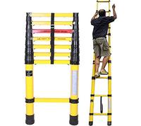 Fiberglass Extension Ladder 16.5ft/14.7ft/13ft/11.5ft/9.8ft/8.2ft/6.6ft, Collapsible Telescoping Ladder, Extend Climb Telescopic Ladders for Home Roof Electrical Work (S