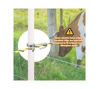 Fiberglass Fence Post Clips for 3/8" Round Rod, Stainless Steel Electric Fence Pigtail Insulator Clips,Post Insulators