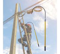 Fiberglass High Voltage Insulated Rescue Hook for Electrician, Safety Insulated Pulling Pole for High-Voltage Tower, Rescue Hook Equipment Tool(1.5 m/4.9 ft)
