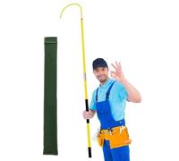 Fiberglass High Voltage Insulated Rescue Hook For Electrocution Emergency Life-saving Tool With Telescopic Pole For Cable Maintenance Power Tower, Green, 1m/3.3ft