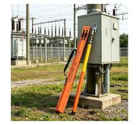 Fiberglass-Insulated Operating Pole, Lineman Hot Stick, 3 4 5 6 7 M, for Safe High-Voltage Switching and Disconnecting Tasks(23ft/276"/7m)