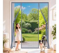 Fiberglass Magnetic Screen Door for French Doors Grey 195x195cm Fine mesh Design for Maximum Protection and Ventilation Wide Openings Ideal Summer Entertaining and Fresh air