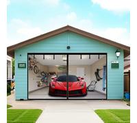 Fiberglass Magnetic Screen Door for Garage & Patio - Anti Mosquito ct Mesh Fly Curtain Easy Installation Weather Resistant Perfect for Summer Protection