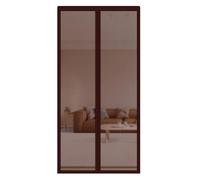 Fiberglass Magnetic Screen Door with Full Frame Hook Automatic Closure 120x210cm Brown Ideal for Kitchen and Indoor Living Room ct Proof Easy Installation