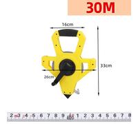 Fiberglass Measuring Tape with -Resistant ABS Casing, Double-Throat Rollers & Dual-Scale Readings (Metric/Feet), 30/50/100 for M Range for Professional Layout and Surveying (30M)