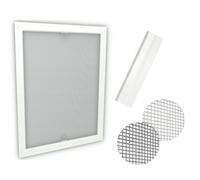 time4blinds Fly Screen Mosquito Net for Windows with Adjustable Aluminium Frame - can be shortened and adapted to the window - Insect Window Screen Mesh - 100x150cm - White Frame, grey net