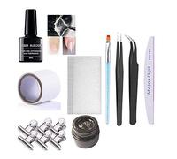 Fiberglass Nail Glue Set Extension Builder UV Gel Pen Clips File Tweezers for Quick Easy Operation Smooth Extend Art Tools Professional Home Use
