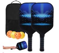 Fiberglass Racquets | Beginners Pickleball Paddles Set - Lightweight Portable Fiberglass Pickleball Rackets and Balls Set for Adults, Elders, Beginners, Indoor, Outdoor Pekmar