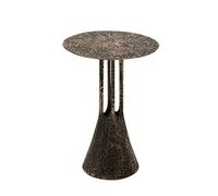 Fiberglass Retro Side Table, Artistic Antique Round Sofa Table Small Coffee Table, Mid-century Modern Accent End Table with Distressed Finish for Living Room, Bedroom(40x40x50cm(16x16x20inch), A)
