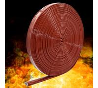 Fiberglass Silicone Sleeve, Heat Shield Sleeve, Fire Resistant High Temperature Casing Cable Sleeve Fiberglass For Hose Cable Pipeline(10MM)