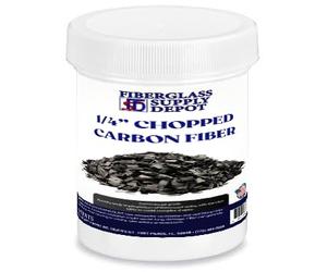 Fiberglass Supply Depot Inc. 1/4"" Chopped Carbon Fiber Strands - 4 oz Jar