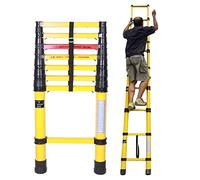 Fiberglass Telescoping Extension Ladder - 16.5ft to 6.6ft Adjustable Lightweight & Durable - Perfect for Home Use DIY Projects & Professionals - Easy Storage & Transport