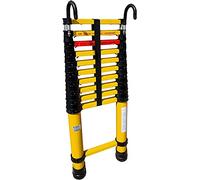 Fiberglass Telescoping Ladder with Hook, 5m/4.5m/4m/3.5m/3m/2.5m/2m Extension Ladder, Extend Climb Telescopic Ladders for Home Roof Electrical Work (Size : 2m/6.6ft)