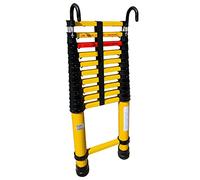 Fiberglass Telescoping Ladder with Hook, Extendable for Safe and Convenient Home Roof and Electrical Work
