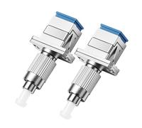 FiberPrime- FC/UPC to SC/UPC Fiber Optic Adapter, Male-Female, Simplex Singlemode Fiber Optic Coupler, Hybrid Optical Fiber Convertor Adapter, 2Pack