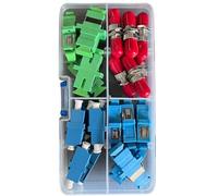 Fibershack - Fiber Optic Coupler Kit For ST, LC, SC, SC/APC Cables. 4 Styles with 26 Couplers for Single-Mode & Multi-Mode Patch Cords.
