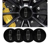 fibhyrtingy 4pcs 2.22Inch Car Logo Wheel Center Cap Sticker Wheel Emblem Badge Logo Stickers ABS Material fit Mkz Mkx Navigator (fit L Black)