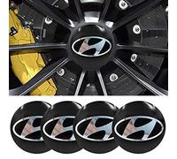 fibhyrtingy 4pcs 2.22Inch Car Logo Wheel Center Cap Sticker Wheel Emblem Badge Logo Stickers ABS Material (fit H-y Black)