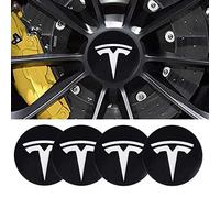 fibhyrtingy 4pcs 2.22Inch Car Logo Wheel Center Cap Sticker Wheel Emblem Badge Logo Stickers ABS Material (fit T Black-Silver)