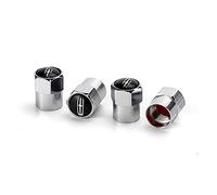 fibhyrtingy 4pcs Car Tire Air Valve Caps- Auto Wheel Tyre Dust Stems Cover with Logo Emblem Waterproof Dust-Proof Universal fit for All Cars (fit L Silver)