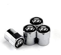 fibhyrtingy 4pcs Car Tire Air Valve Caps- Auto Wheel Tyre Dust Stems Cover with Logo Emblem Waterproof Dust-Proof Universal fit for All Cars (fit H-y Silver)