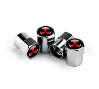 fibhyrtingy 4pcs Car Tire Air Valve Caps- Auto Wheel Tyre Dust Stems Cover with Logo Emblem Waterproof Dust-Proof Universal fit for All Cars (fit Mit Silver)