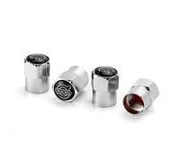 fibhyrtingy 4pcs Car Tire Air Valve Caps- Auto Wheel Tyre Dust Stems Cover with Logo Emblem Waterproof Dust-Proof Universal fit for All Cars (fit V Silver)