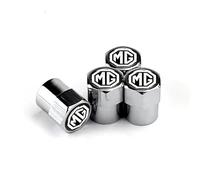 fibhyrtingy 4pcs Car Tire Air Valve Caps- Auto Wheel Tyre Dust Stems Cover with Logo Emblem Waterproof Dust-Proof Universal fit for All Cars (fit M-g Silver)