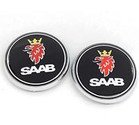 fibhyrtingy Car Logo Front Grill Emblem Badge Hood Trunk Rear Logo Badge Emblem Compatible with 03-10 Saab 9-3 9-5 93 95 Car Accessories (Black)