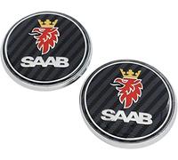 fibhyrtingy Car Logo Front Grill Emblem Badge Hood Trunk Rear Logo Badge Emblem Compatible with 03-10 Saab 9-3 9-5 93 95 Car Accessories (Carbon Fiber)