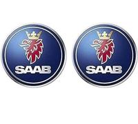 fibhyrtingy Car Logo Front Grill Emblem Badge Hood Trunk Rear Logo Badge Emblem Compatible with 03-10 Saab 9-3 9-5 93 95 Car Accessories (Blue)