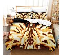 FIBITA Naruto Duvet Cover Double 3 Pieces Naruto Pattern Printed Bedding Duvet Cover with Zipper Closure Soft Microfiber Quilt Cover King（220x240cm）