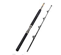 Fiblink 1-Piece/2-Piece Saltwater Offshore Heavy Trolling Rod Big Game Roller Rod Conventional Boat Fishing Pole with Roller Guides (2-Piece,5’6”,30-50LB)