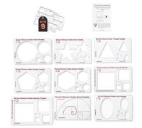 Fibonacci 6" 9-Piece Drawing Template Set, Golden Ratio Stencils