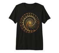 Fibonacci Golden Ratio Spiral Geometry Mathematics Math Premium T-Shirt