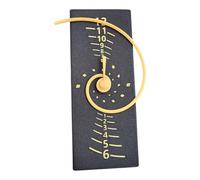 Fibonacci Sequence Spiral Clock, 3D Printed Wall or Desktop Clock with Silent Non-Ticking Mechanism, Black-Gold and White-Black, 17.5 x 7 x 3 cm (Black)