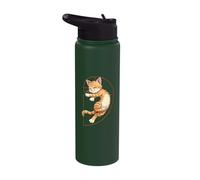 Fibonacci Spiral Cat Relaxing Math Stainless Steel Insulated Water Bottle