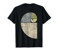Fibonacci Spiral Distressed Geometric Sequence Vintage Art T-Shirt