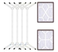 FIBOOMERANG Bed Sheet Clips - Crisscross Fitted Sheet Straps for Bedding, Sheet Grippers and Sheet Holder Elastic Bands Bedsheet Suspenders Fasteners, 4Pcs/Set White