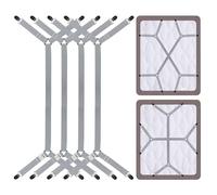 FIBOOMERANG Bed Sheet Clips - Crisscross Fitted Sheet Straps for Bedding, Sheet Grippers and Sheet Holder Elastic Bands Bedsheet Suspenders Fasteners, 4Pcs/Set Gray
