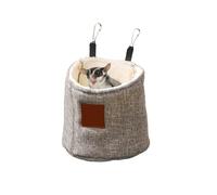 FiboPawer Sugar Glider Sleeping Pouch,Cage Hanging Bag,Warm Cage Accessories & Toys for Sugar Gliders, Guinea Pigs, Ferrets, Hamsters, Sack Swing Hanging Bed for Gliders Rat Hedgehog Hamster,Grey