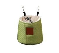 FiboPawer Sugar Glider Sleeping Pouch,Cage Hanging Bag,Warm Cage Accessories & Toys for Sugar Gliders, Guinea Pigs, Ferrets, Hamsters, Sack Swing Hanging Bed for Gliders Rat Hedgehog Hamster,Green