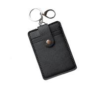 FIBOUND 1 Pcs Premium Slim RFID Blocking Leather Card Wallet - Secure Minimalist Holder with 2 Detachable Key Rings & Snap Closure for Contactless Payment Cards Organiser.