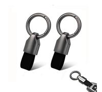 FIBOUND 2 Pack Leather Key Organisers - Durable Car Key Fob Clips with Secure Ring Attachments, Multi-Purpose Holder for Vehicle & House Keys, Practical Gift Set for Him/Her