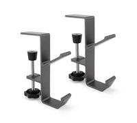 FIBOUND 2 Pcs Adjustable Bag Holders, Metal Bag Support for Office Tables, Under Cabinet Mount for Handbags and Backpacks